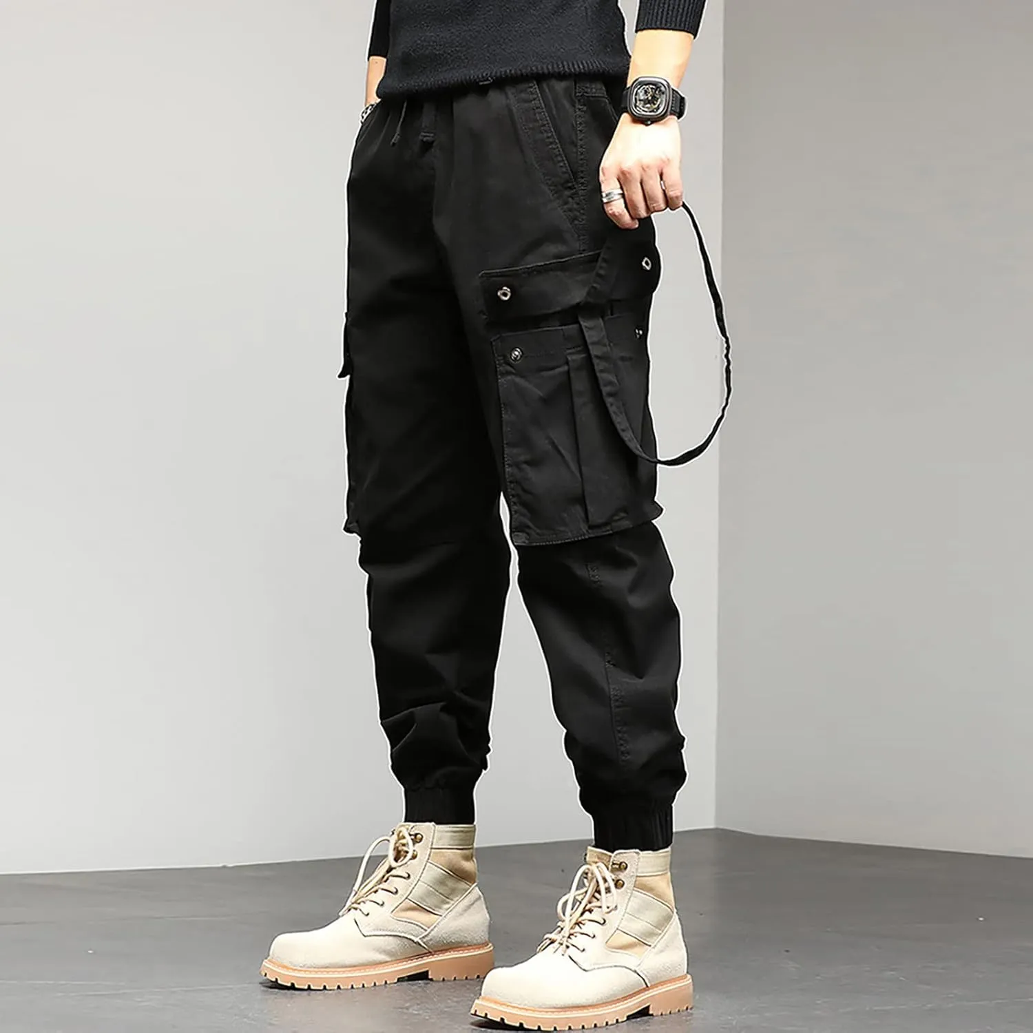Mens Sweatpants with Pockets Big and Tall Casual Rope Loose Heavyweight Fit Cargo for Men Loose Sports Trousers Pants