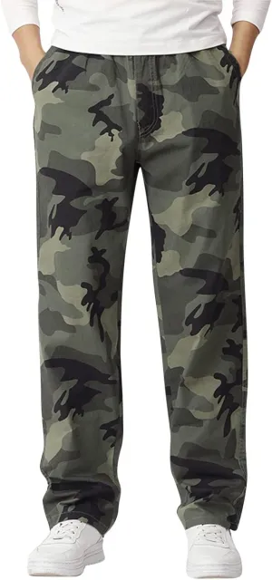 Mens Sweatpants with Pockets Big and Tall Jogger Sweatpants Motocross Dirt Bike Jogger Elastic Waist Pants Men's Camo