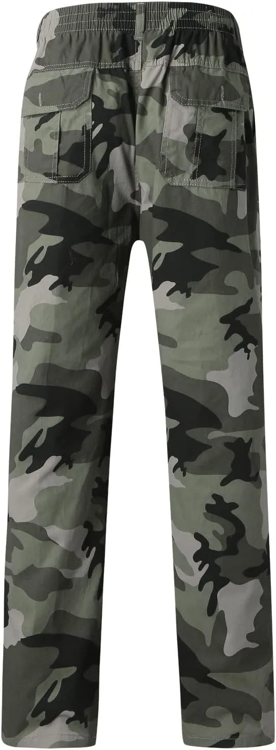 Mens Sweatpants with Pockets Big and Tall Jogger Sweatpants Motocross Dirt Bike Jogger Elastic Waist Pants Men's Camo
