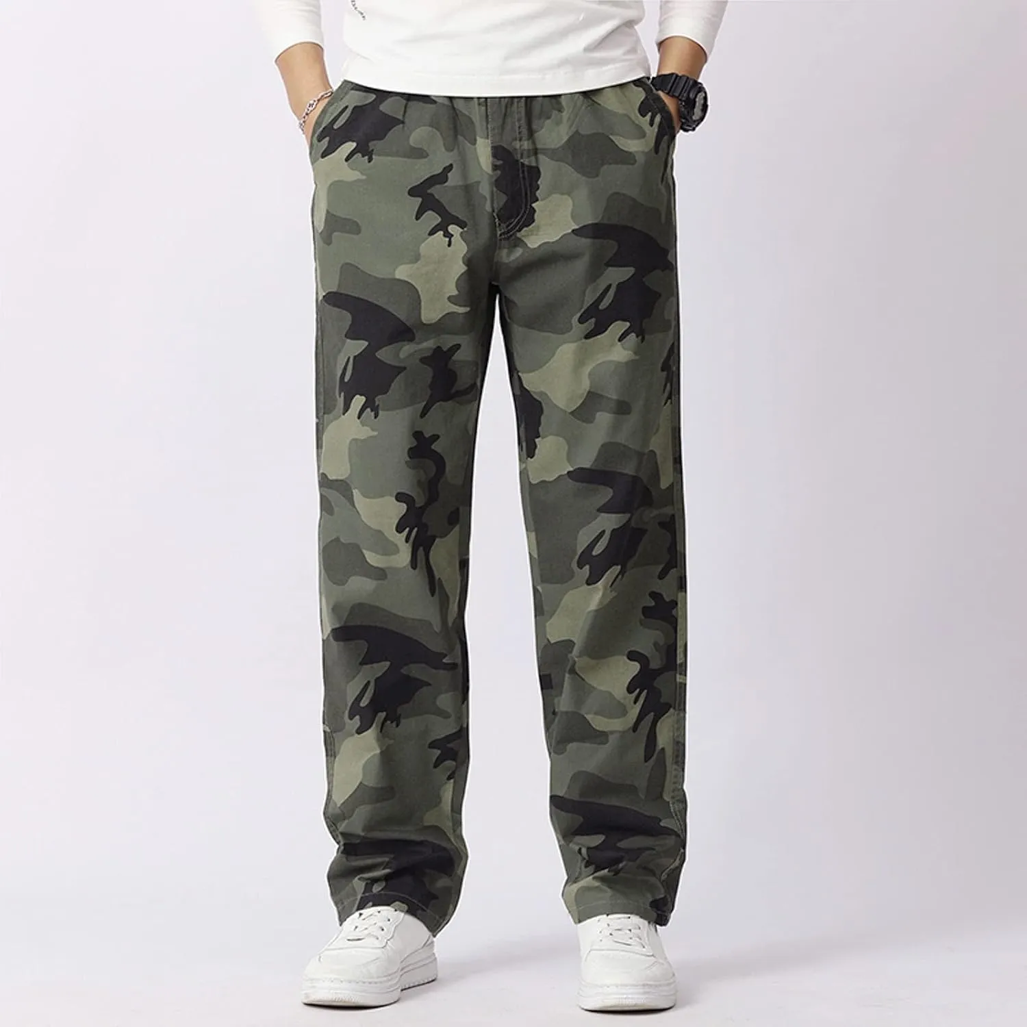 Mens Sweatpants with Pockets Big and Tall Jogger Sweatpants Motocross Dirt Bike Jogger Elastic Waist Pants Men's Camo