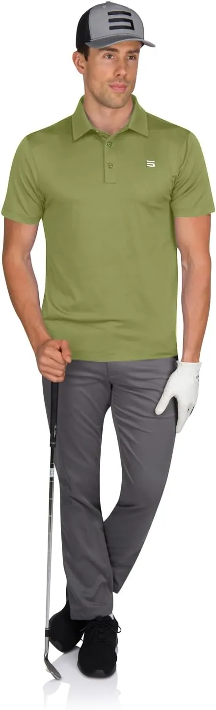 Men’s Untucked Golf Polo Shirts - The Perfect Length, Quick Dry, 4-Way Stretch Fabric. Moisture Wicking, UPF 50  Protection