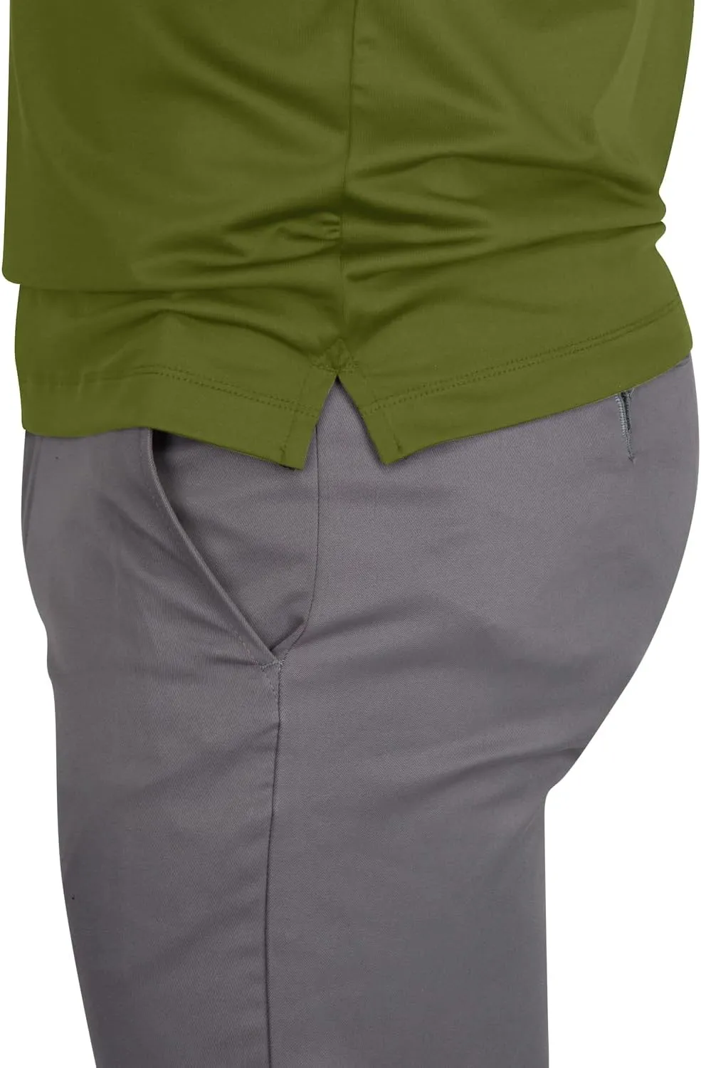 Men’s Untucked Golf Polo Shirts - The Perfect Length, Quick Dry, 4-Way Stretch Fabric. Moisture Wicking, UPF 50  Protection