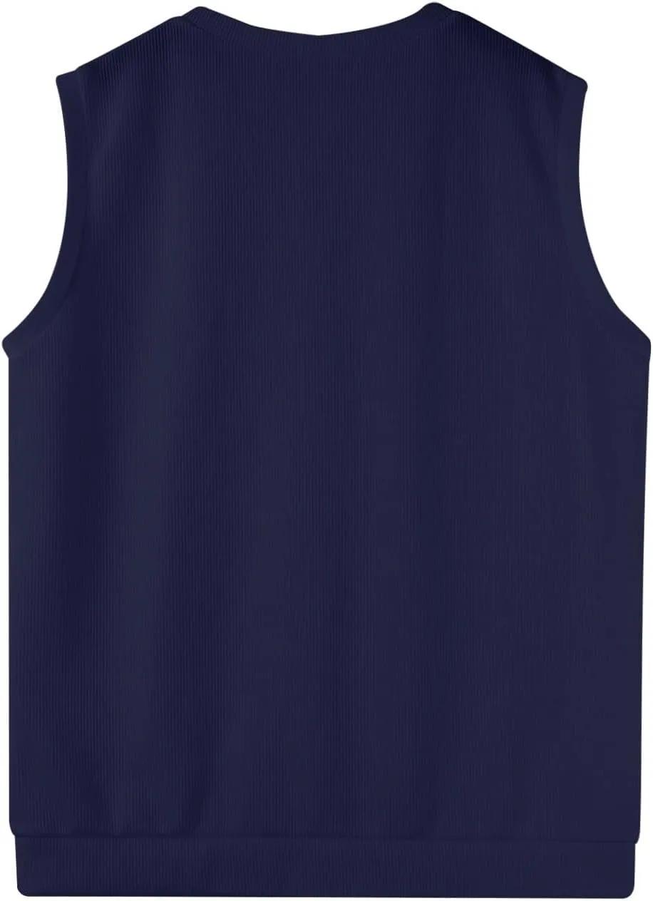 Men's Vest V Neck Knitted Tops 2025 Lightweight Relaxed Fit Sleeveless Pullover Business Work Solid Vest Sweater