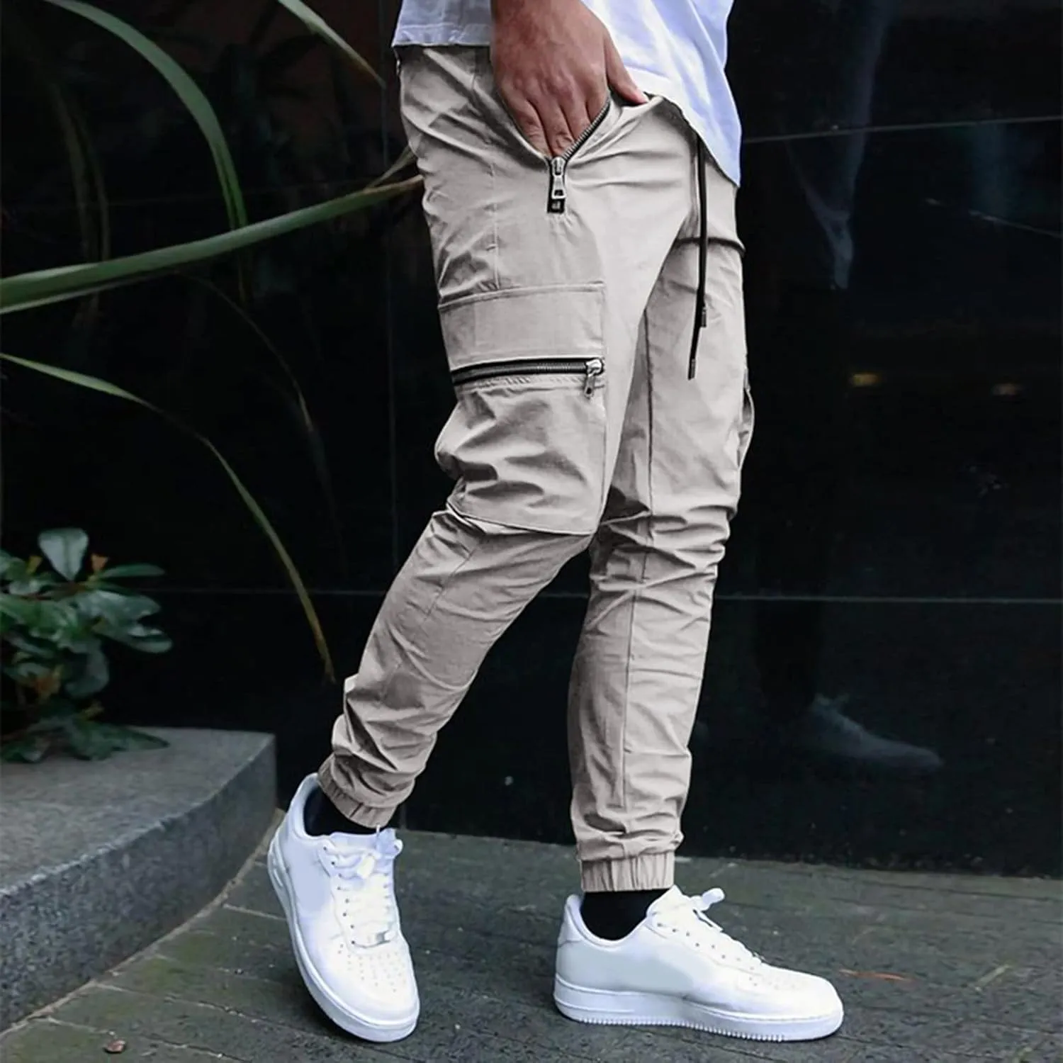 Mens Workout Cargo Sweatpants for Men Relaxed Fit S-5XL Men's Tactical Pants Tactical Trousers with 6 Pockets Sports