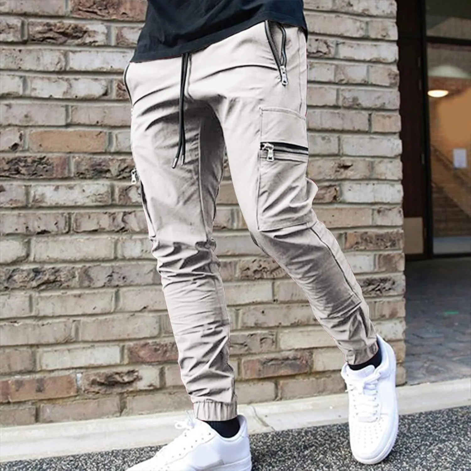 Mens Workout Cargo Sweatpants for Men Relaxed Fit S-5XL Men's Tactical Pants Tactical Trousers with 6 Pockets Sports