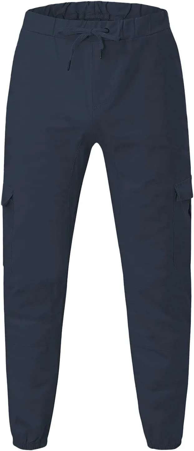 Mens Workout Cargo Sweatpants Heavyweight Fleece Cargo Sweatpants Stretch Elastic Waist Baggy Workout Jogger Pants