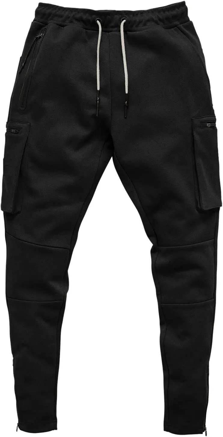 Mens Workout Cargo Sweatpants Trousers Work Wear Combat Fitness Drawstring Pockets Rope Loose Sweatpant 2023 Outdoor