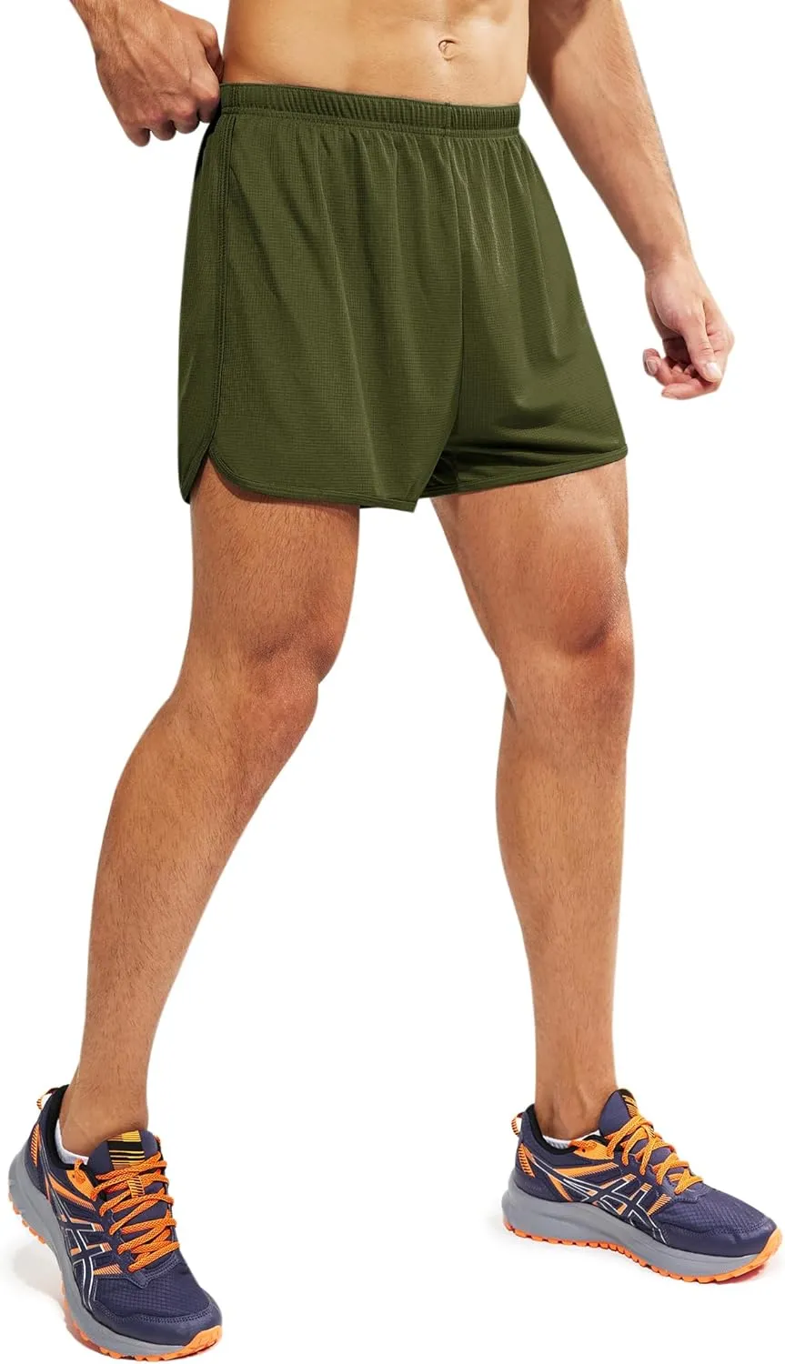 MIER Men's 3''/5'' Athletic Running Shorts with Liner Quick Dry Active Lightweight Gym Sports Workout Shorts for Men