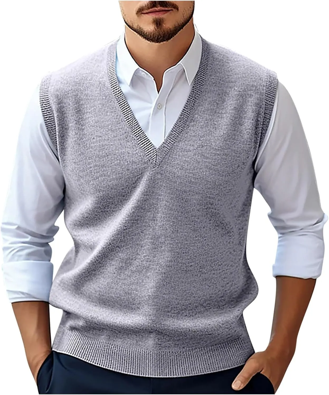 Muscularfit Sweater Vest for Men Casual Oversized Cable Knit Sweater Vest V Neck Relaxed Fit Sleeveless Pullovers Causal Vest