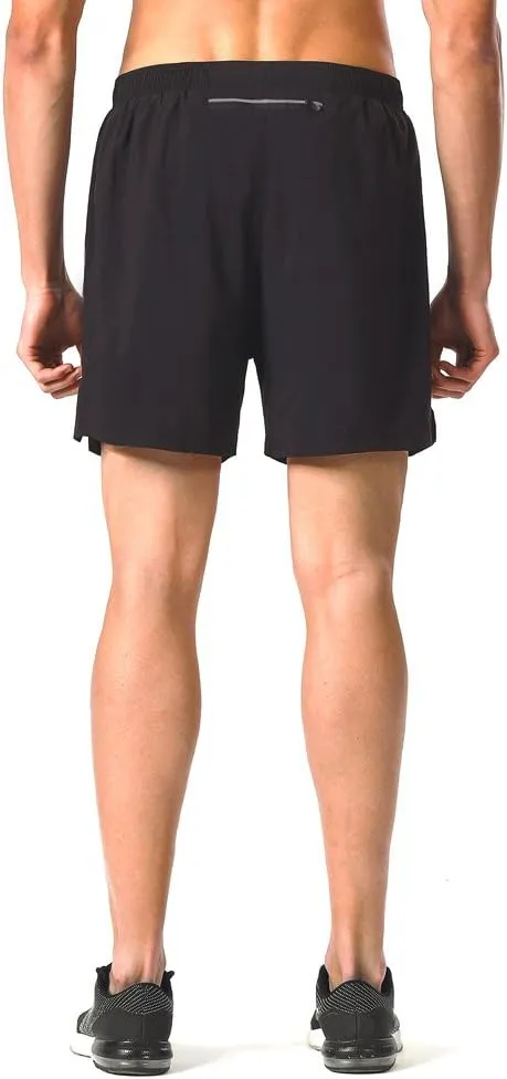 NAVISKIN Men's 5 inch Running Shorts Lightweight Quick Dry Workout Shorts Zipper Pocket