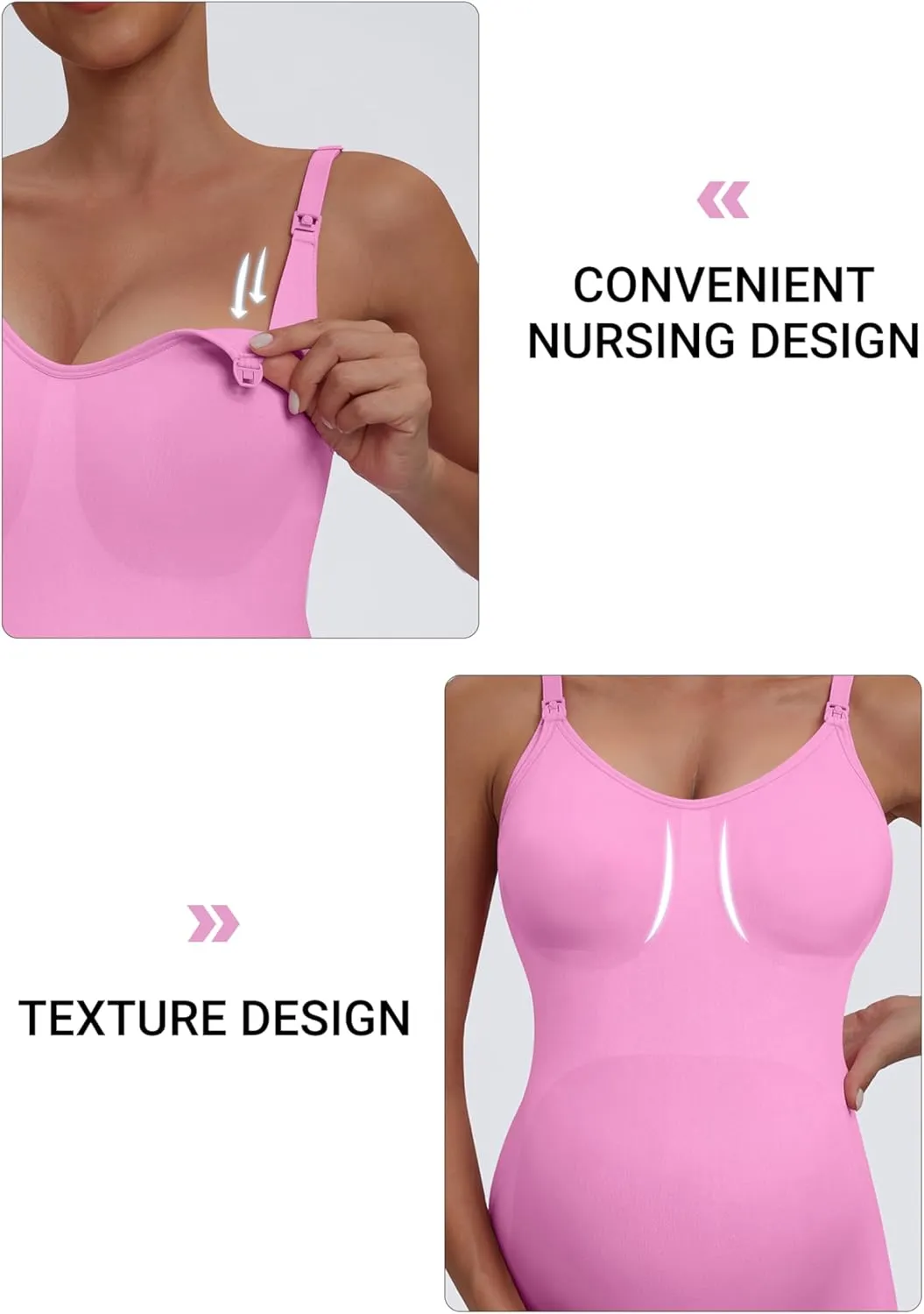 Nursing Tanks for Women Breastfeeding - Seamless Maternity Cami Shirts Pregnancy Tops (3 Packs)