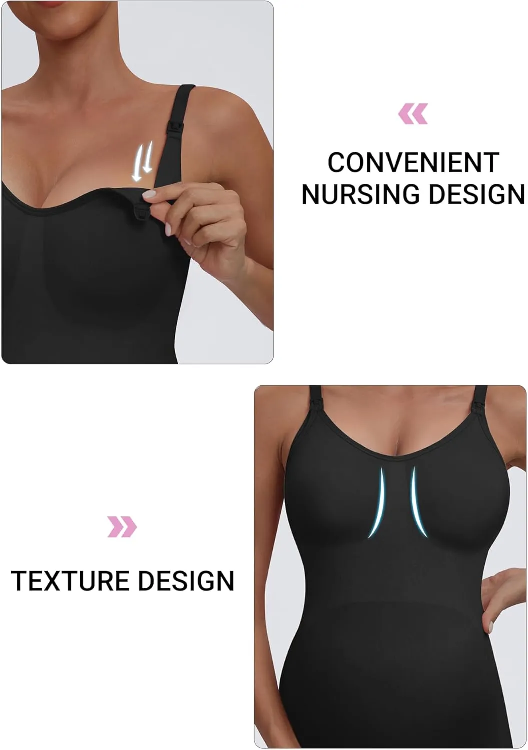 Nursing Tanks for Women Breastfeeding - Seamless Maternity Cami Shirts Pregnancy Tops (3 Packs)