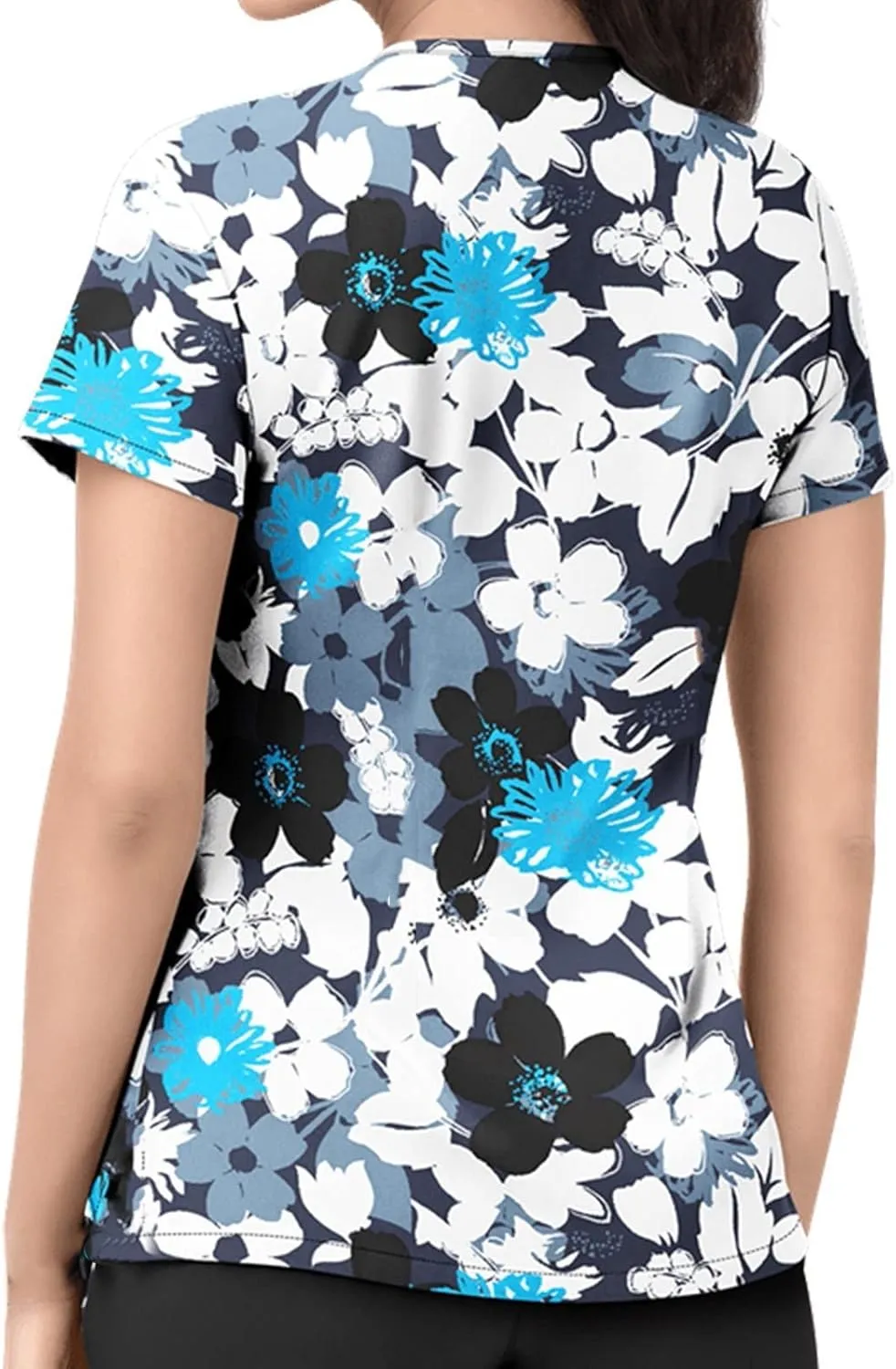 OIOLOYJM Plus Size Scrubs for Women Nurse Gifts Printed Tops Medical Nursing Stretchy Shirts