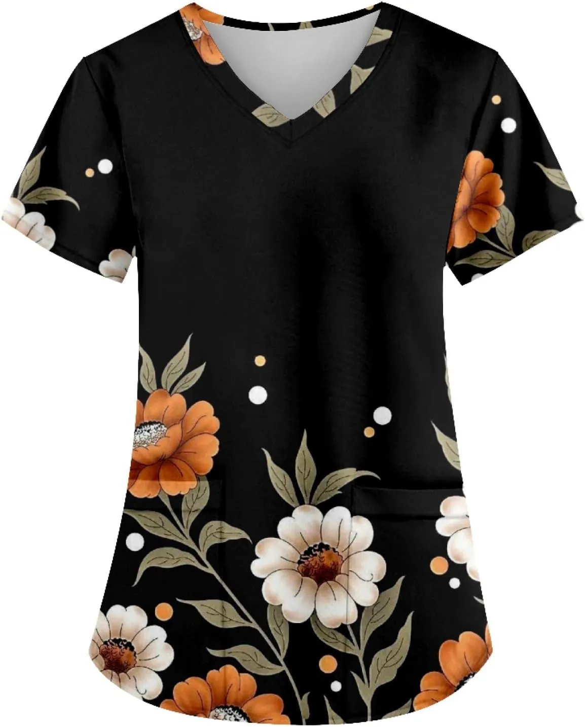 OIOLOYJM Plus Size Scrubs for Women Nurse Gifts Printed Tops Medical Nursing Stretchy Shirts