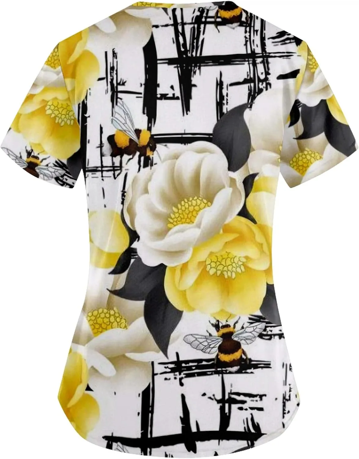 OIOLOYJM Plus Size Scrubs for Women Nurse Gifts Printed Tops Medical Nursing Stretchy Shirts