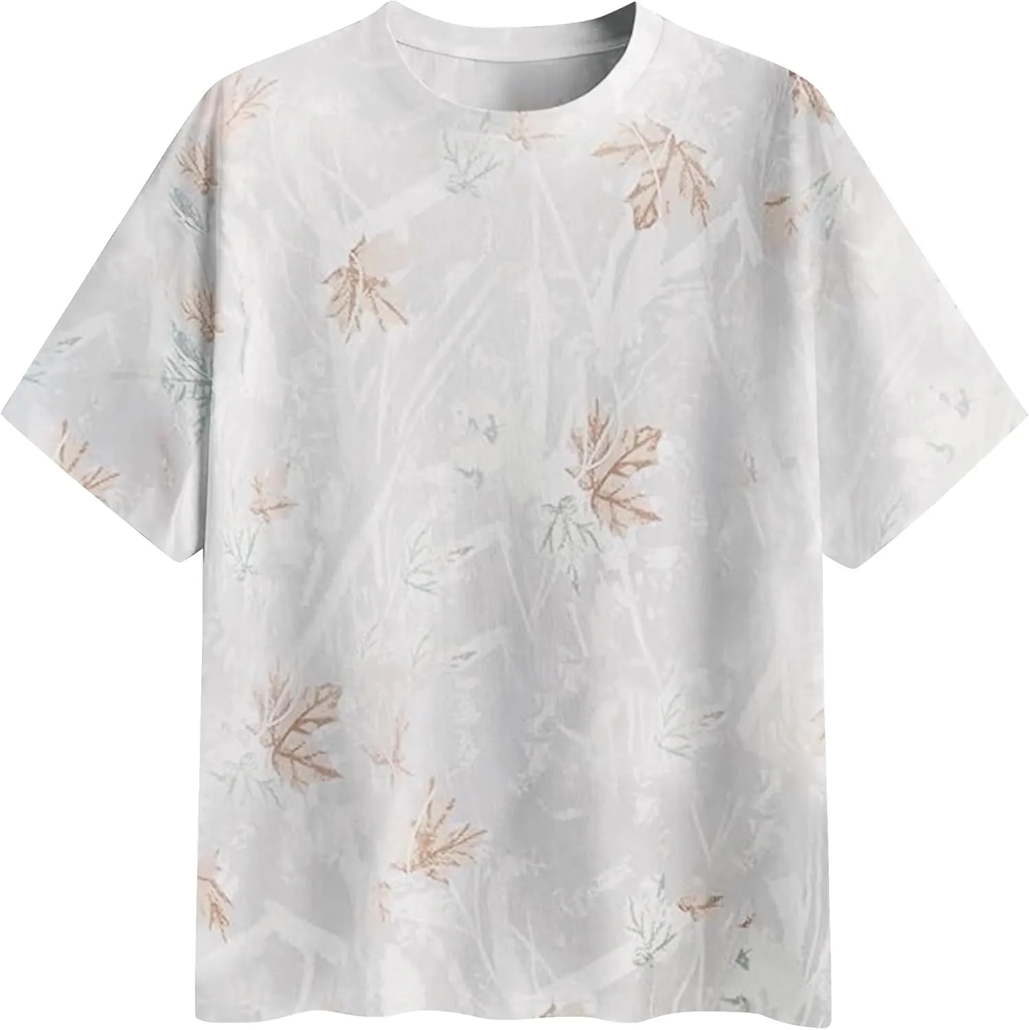Oversized Camo T Shirts for Women Men Maple Leaf Short Sleeve Camo Tee Shirt Summer Casual Graphic Tops Streetwear