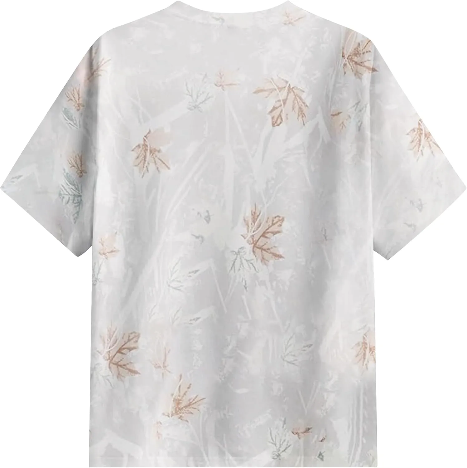 Oversized Camo T Shirts for Women Men Maple Leaf Short Sleeve Camo Tee Shirt Summer Casual Graphic Tops Streetwear
