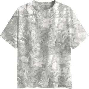 Oversized Camo T Shirts for Women Men Maple Leaf Short Sleeve Camo Tee Shirt Summer Casual Graphic Tops Streetwear