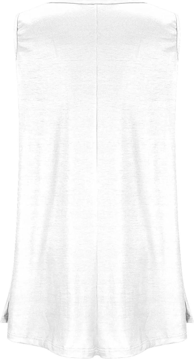 Plus Size Tank Tops for Women Stretchy Round Neck Shirts Comfortable Sleeveless Solid Flowy Tops Summer Clothes