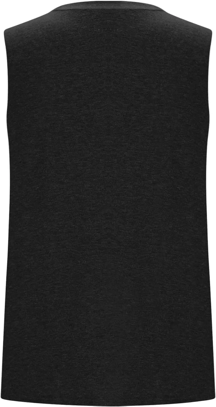 Plus Size Tanks for Women Summer Loose Fit Tunic Top Crew Neck Sleeveless Tee Workout Shirts with Pockets