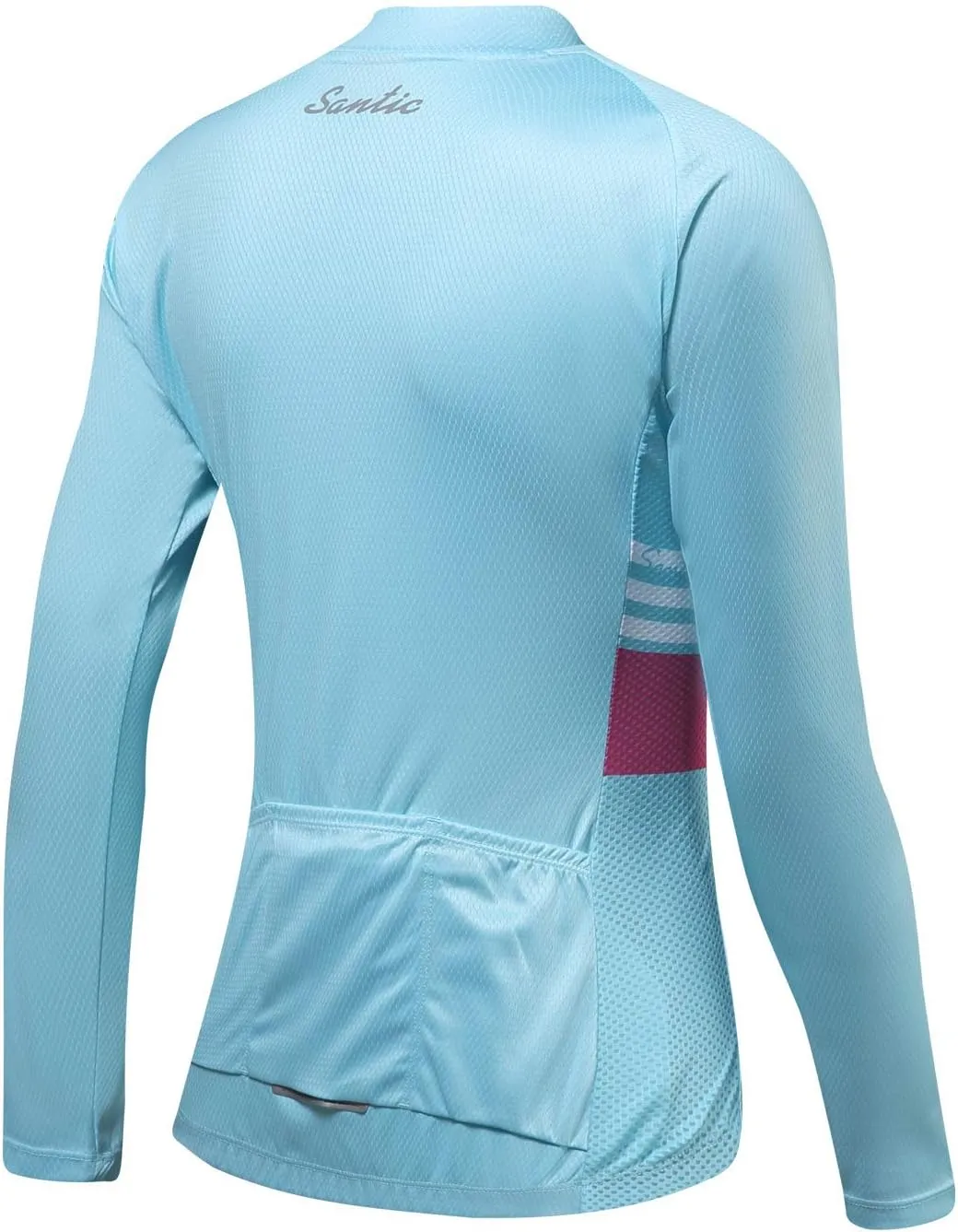 Santic Women's Cycling Jersey Long Sleeve Bike Jersey Biking Shirts Bicycle Tops with Three Pockets