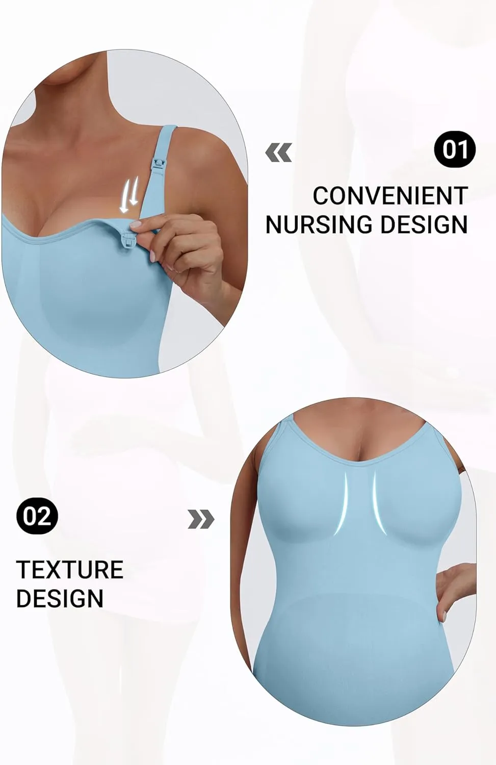 Seamless Nursing Tanks for Women Breastfeeding - Maternity Cami Shirts Pregnancy Tops (3 Packs)