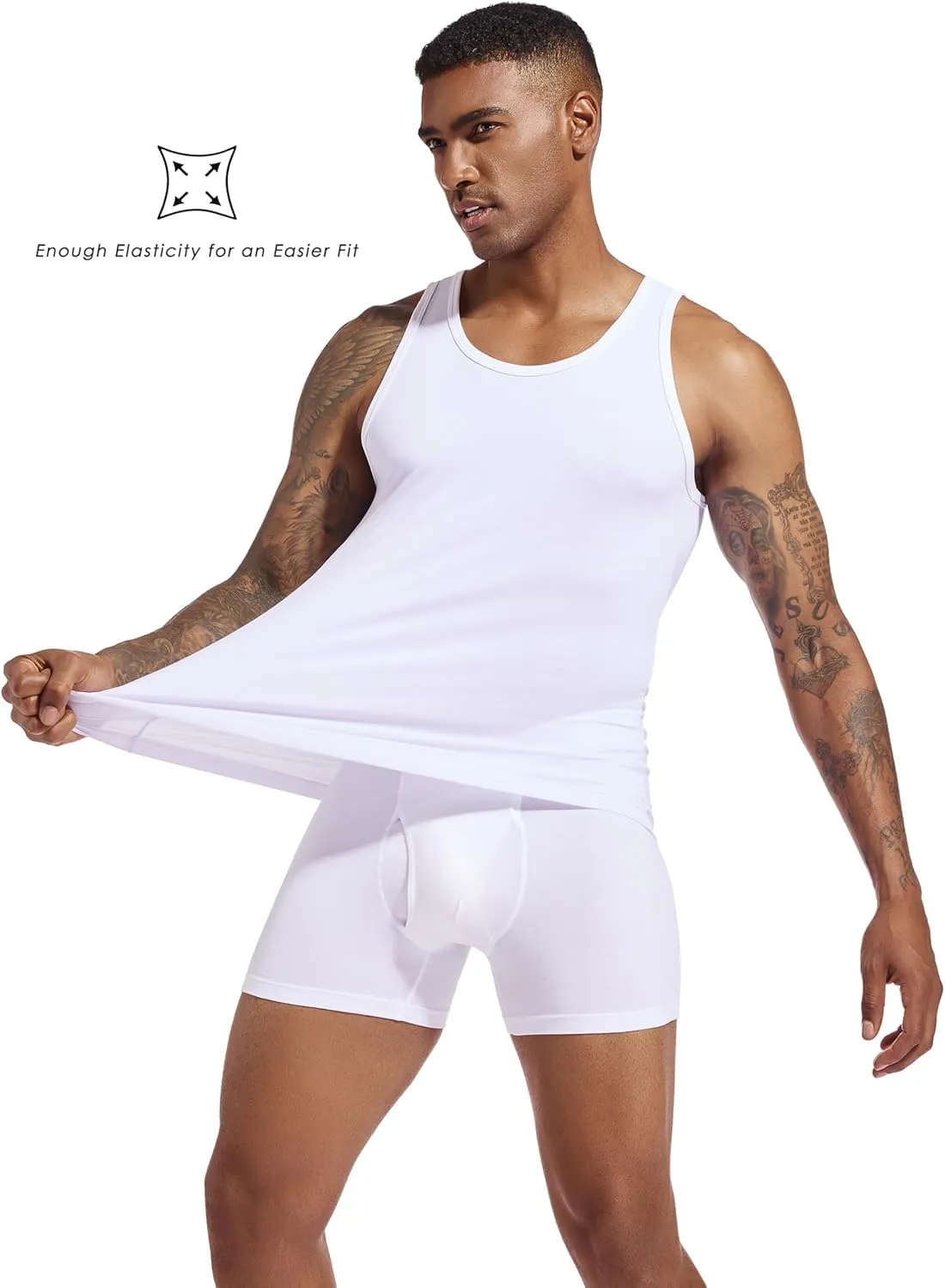 SlumberMee Mens Tank Tops Undershirts Viscose Made from Bamboo Soft Breathable Lightweight Cool Slim Fit A-Shirts Multipack