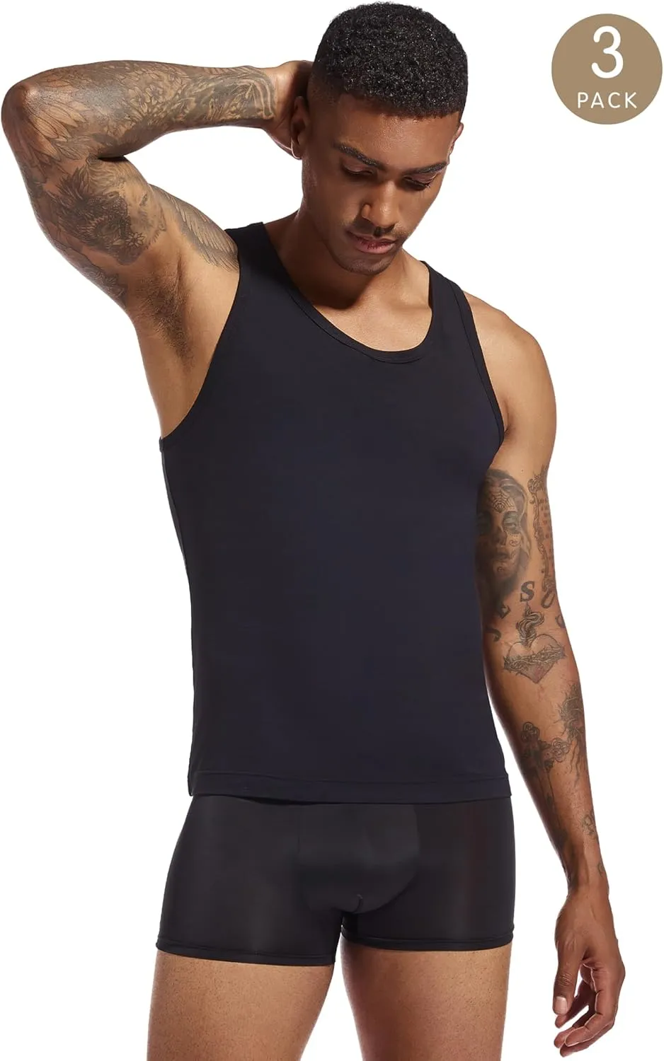 SlumberMee Mens Tank Tops Undershirts Viscose Made from Bamboo Soft Breathable Lightweight Cool Slim Fit A-Shirts Multipack