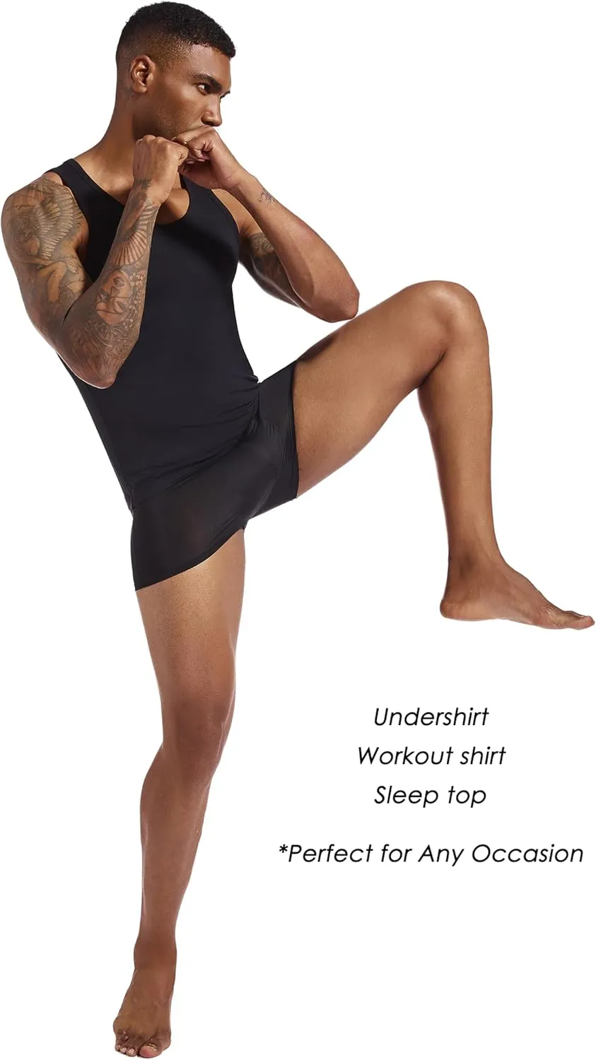 SlumberMee Mens Tank Tops Undershirts Viscose Made from Bamboo Soft Breathable Lightweight Cool Slim Fit A-Shirts Multipack
