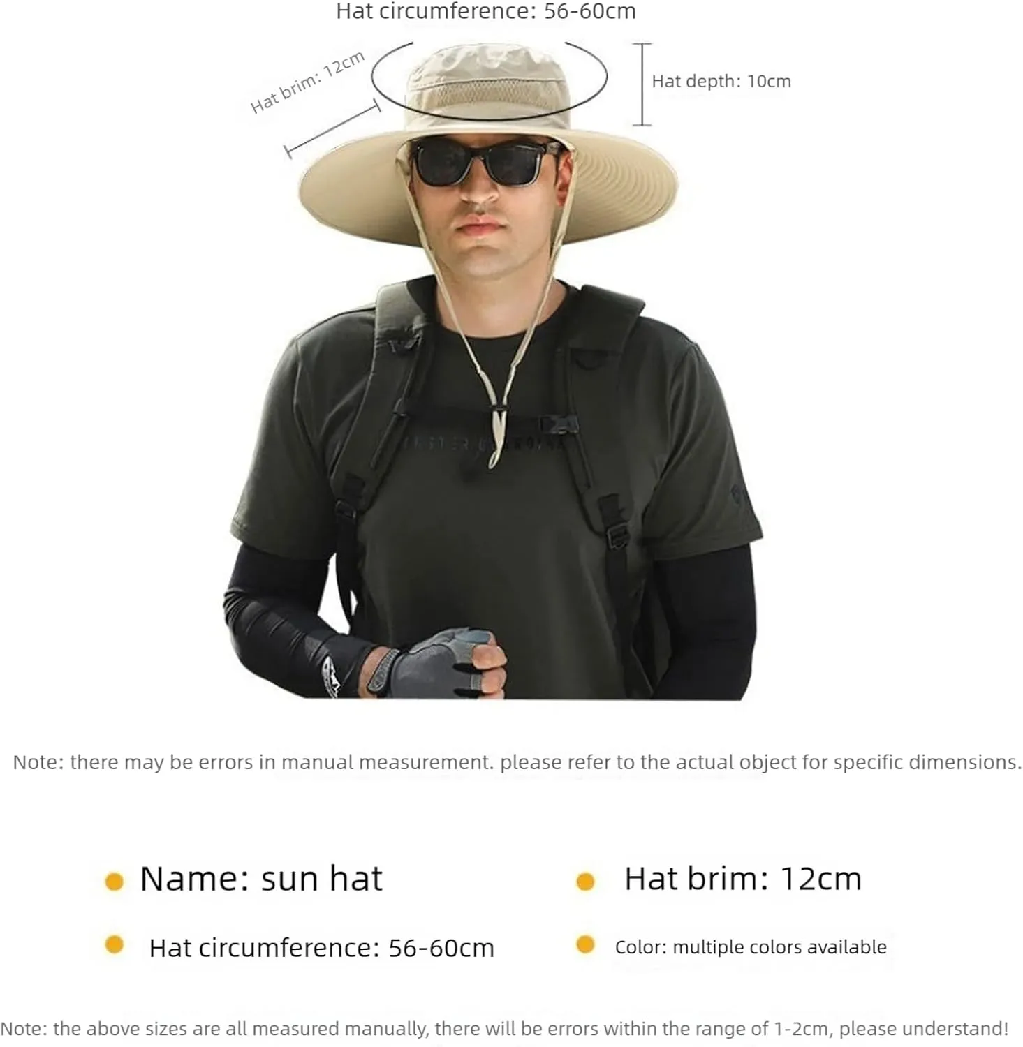 Solar Fan Hat Outdoor Wide Brim Sun Hat with Solar & USB Charging UPF 50  Sun Protection UV Bucket Hat for Men Women