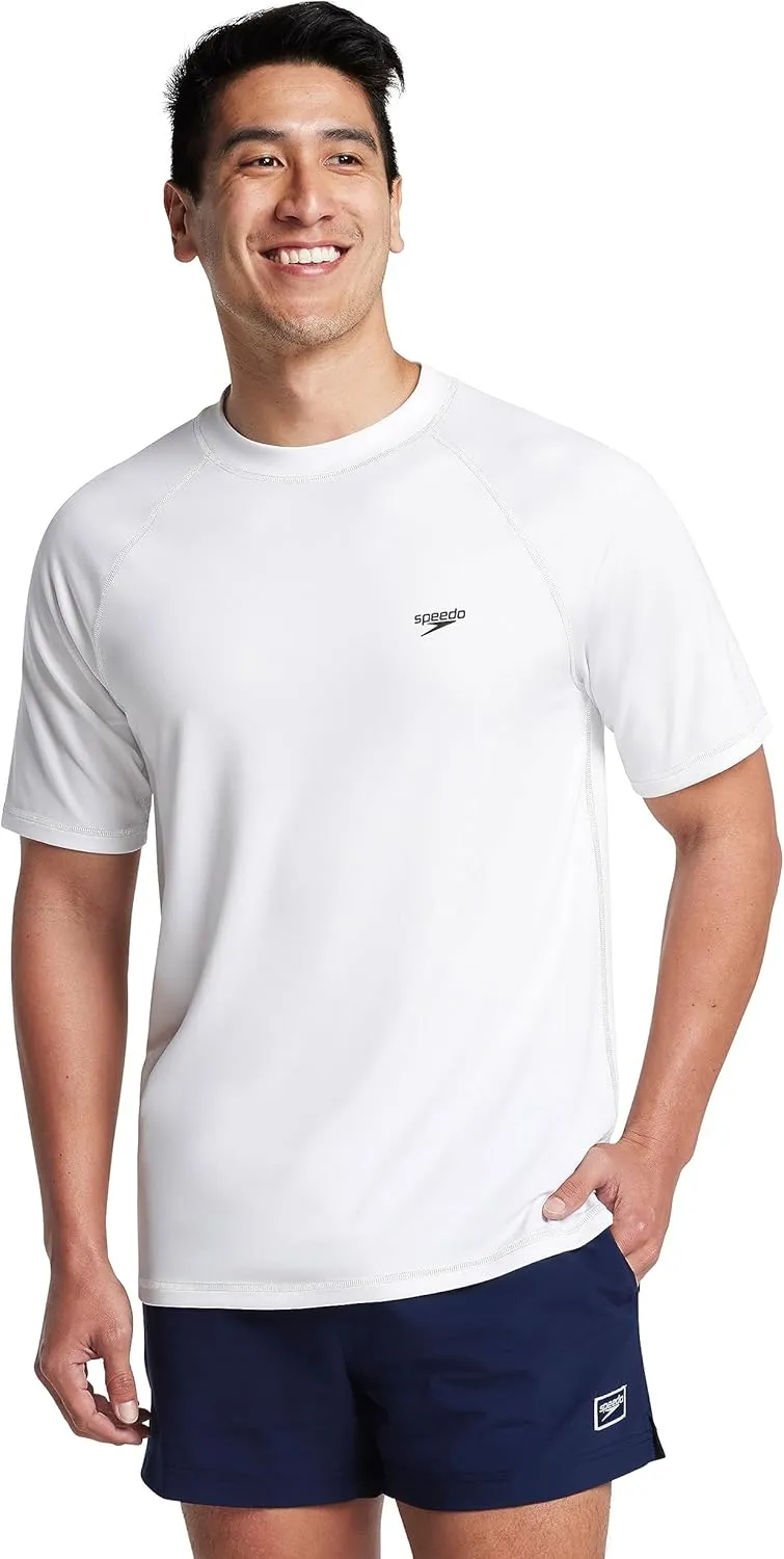 Speedo Men's UV Swim Shirt Short Sleeve Loose Fit Easy Tee