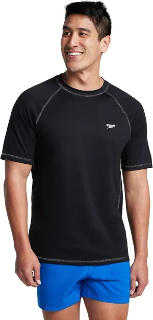 Speedo Men's UV Swim Shirt Short Sleeve Loose Fit Easy Tee