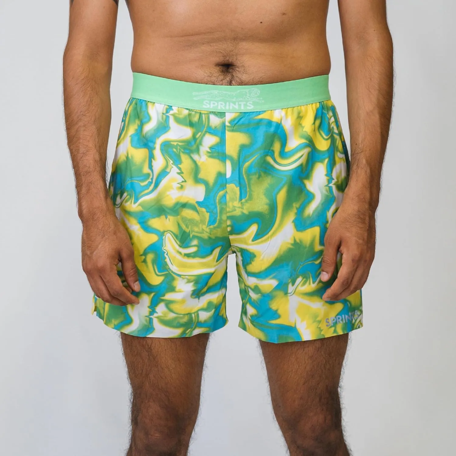 Sprints Mens 2-in-1 Running Shorts, 5 inch Quick Dry Athletic Shorts w/Pockets, Breathable, 4-Way Stretch for Gym & Workout