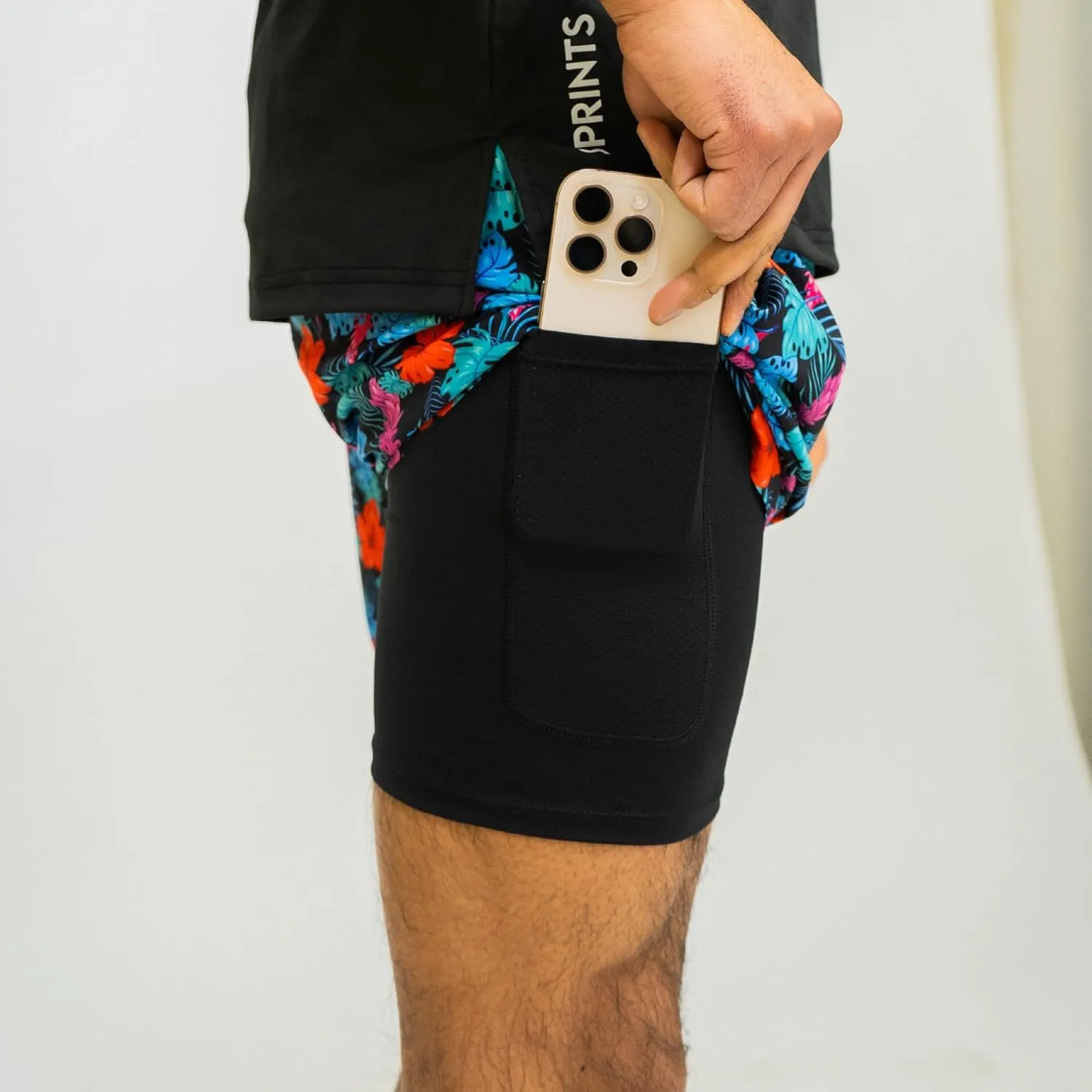 Sprints Mens 2-in-1 Running Shorts, 5 inch Quick Dry Athletic Shorts w/Pockets, Breathable, 4-Way Stretch for Gym & Workout