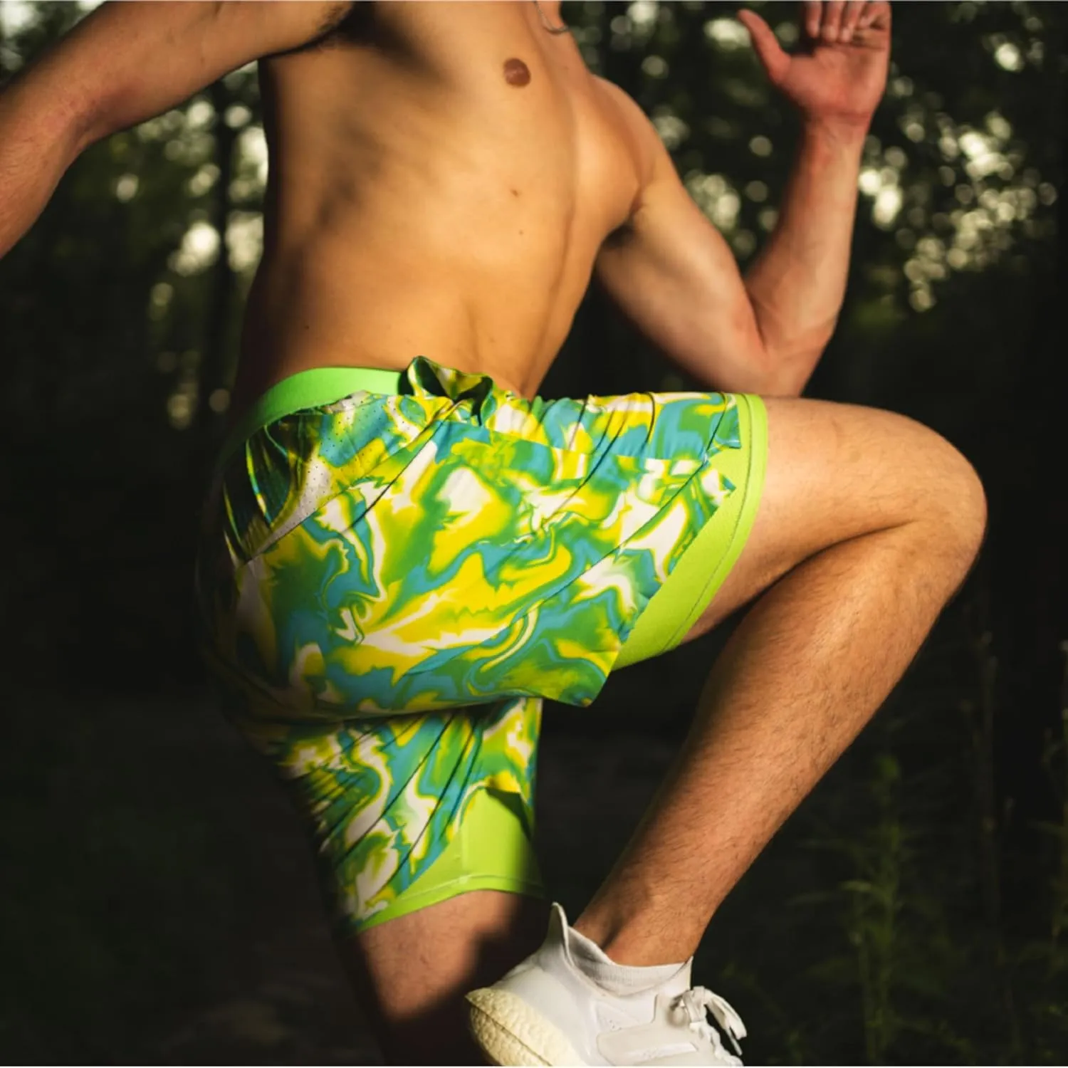 Sprints Mens 2-in-1 Running Shorts, 5 inch Quick Dry Athletic Shorts w/Pockets, Breathable, 4-Way Stretch for Gym & Workout