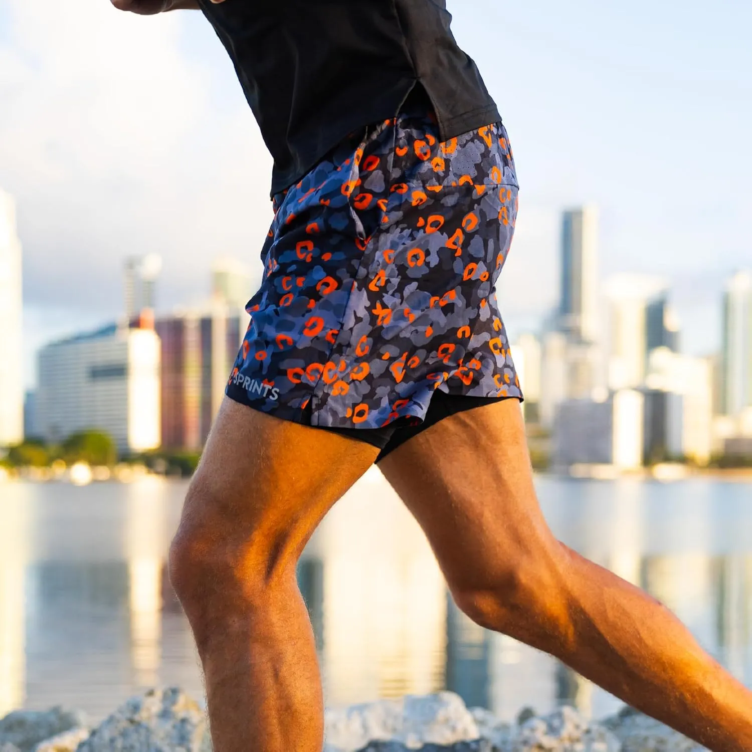 Sprints Mens 2-in-1 Running Shorts, 5 inch Quick Dry Athletic Shorts w/Pockets, Breathable, 4-Way Stretch for Gym & Workout
