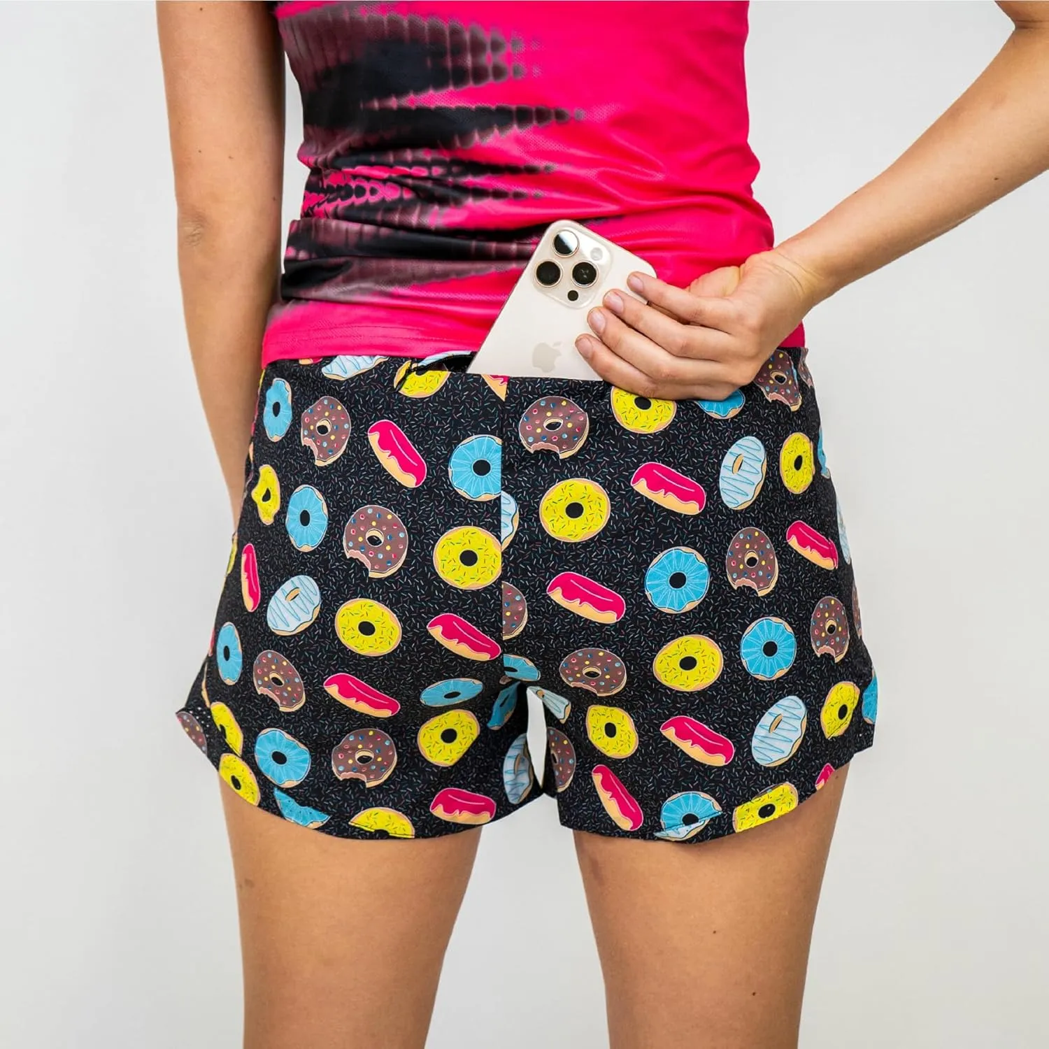 Sprints Women's High-Waisted Running Shorts with Liner, Back Pocket & Drawcord, Ultralight & Breathable