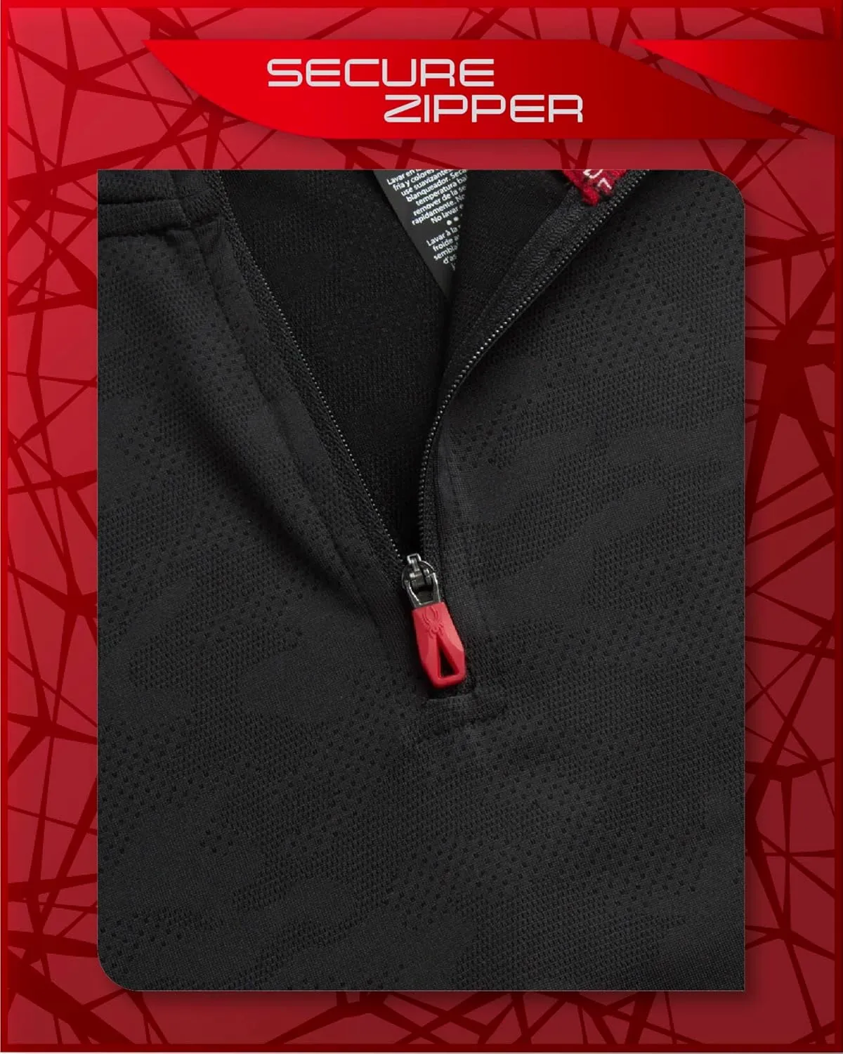 Spyder Men's Active Shirt - Quarter Zip Long Sleeve Fitted Performance Pullover - 1/4 Zip Camo Workout Top for Men (S-XL)
