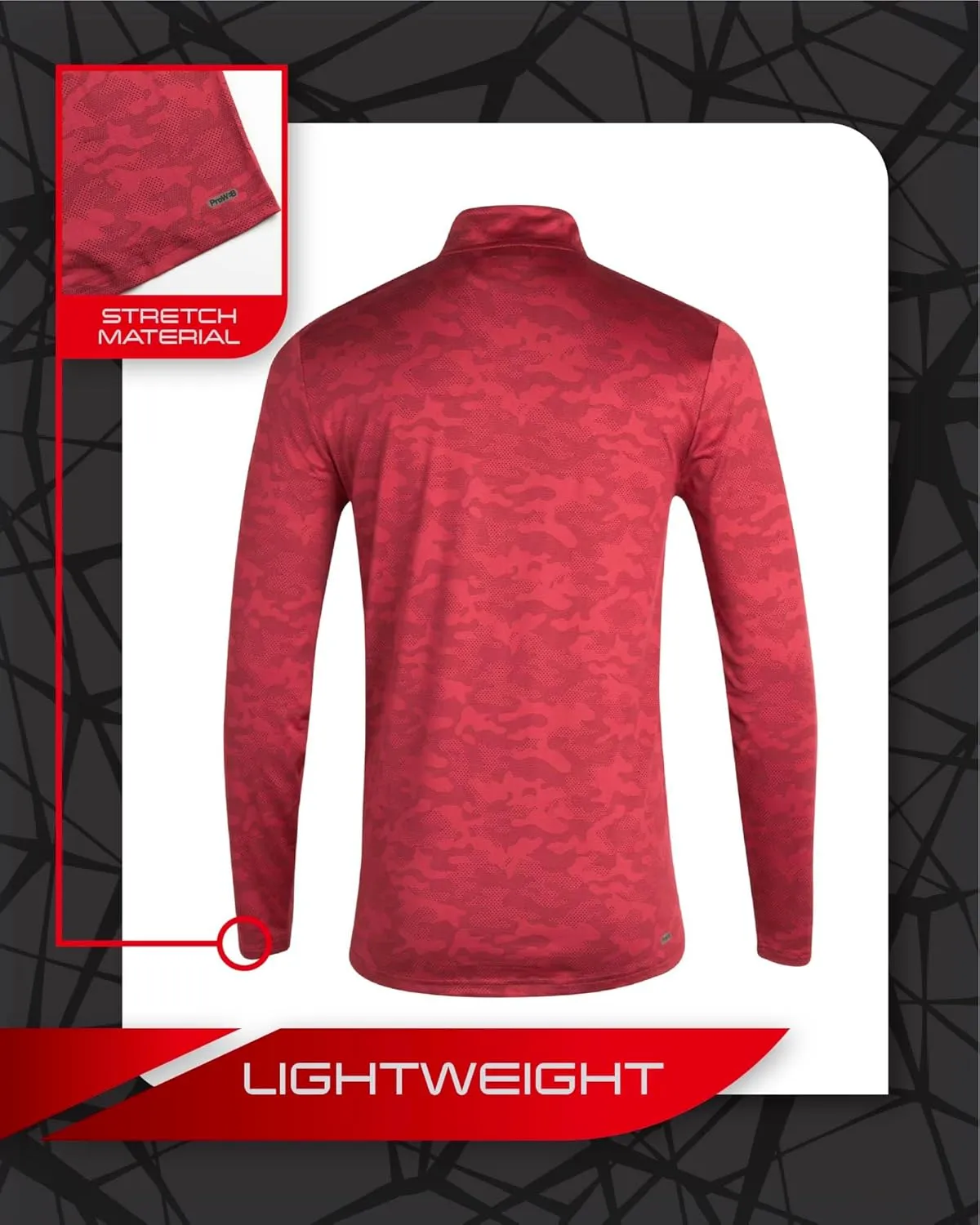 Spyder Men's Active Shirt - Quarter Zip Long Sleeve Fitted Performance Pullover - 1/4 Zip Camo Workout Top for Men (S-XL)