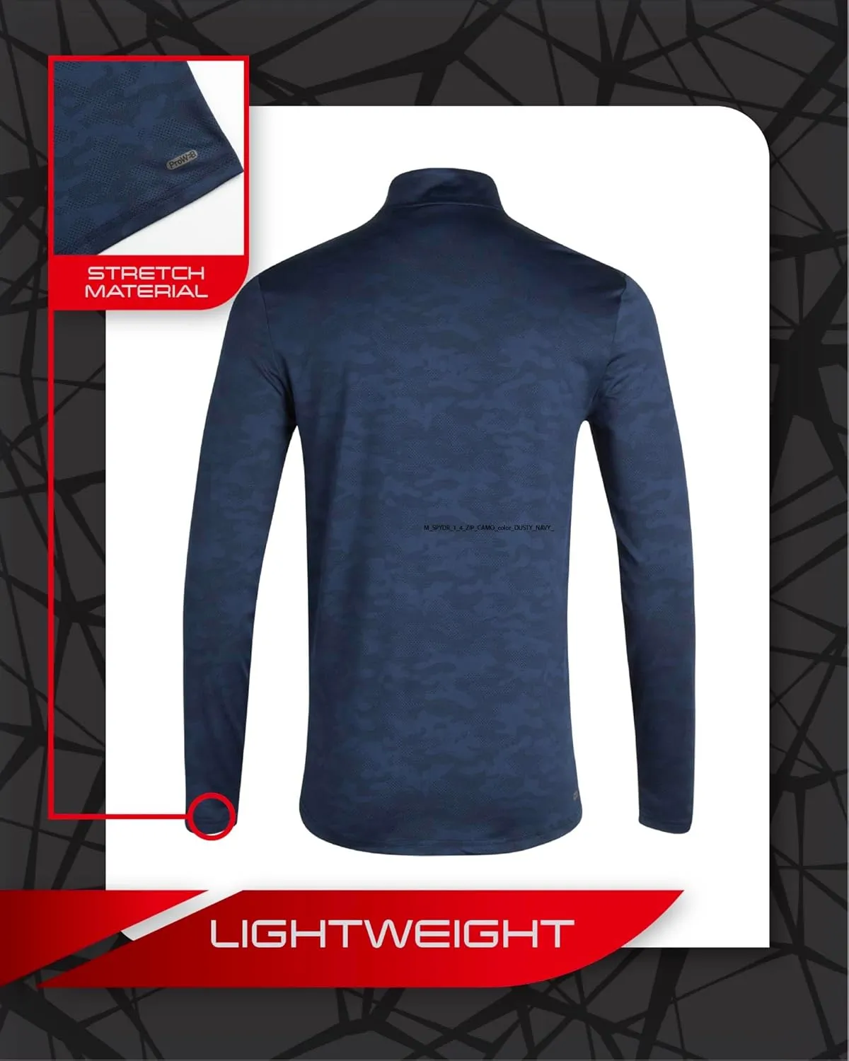 Spyder Men's Active Shirt - Quarter Zip Long Sleeve Fitted Performance Pullover - 1/4 Zip Camo Workout Top for Men (S-XL)