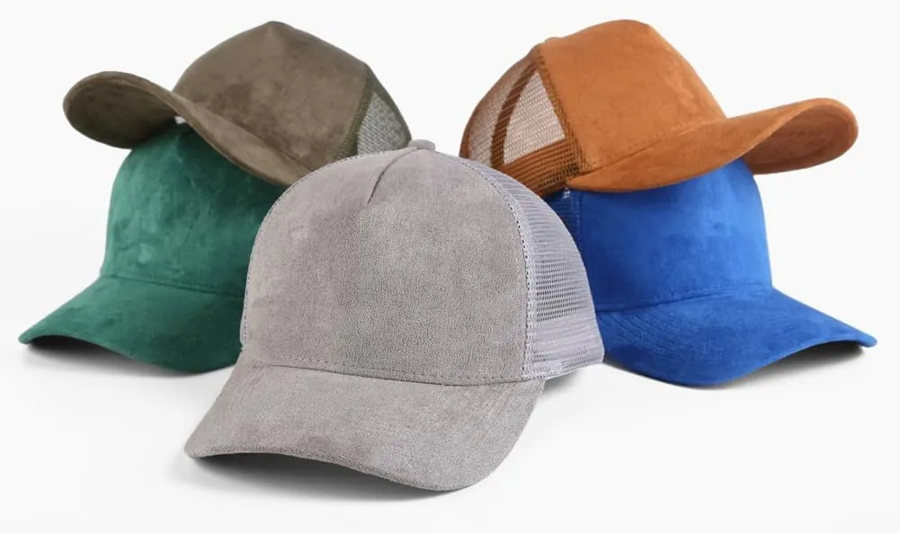 Suede Mesh Back Baseball Caps for Men Women Trendy Trucker Hats Dad Hat Sports Hat Breathable Snapback Hats 2025