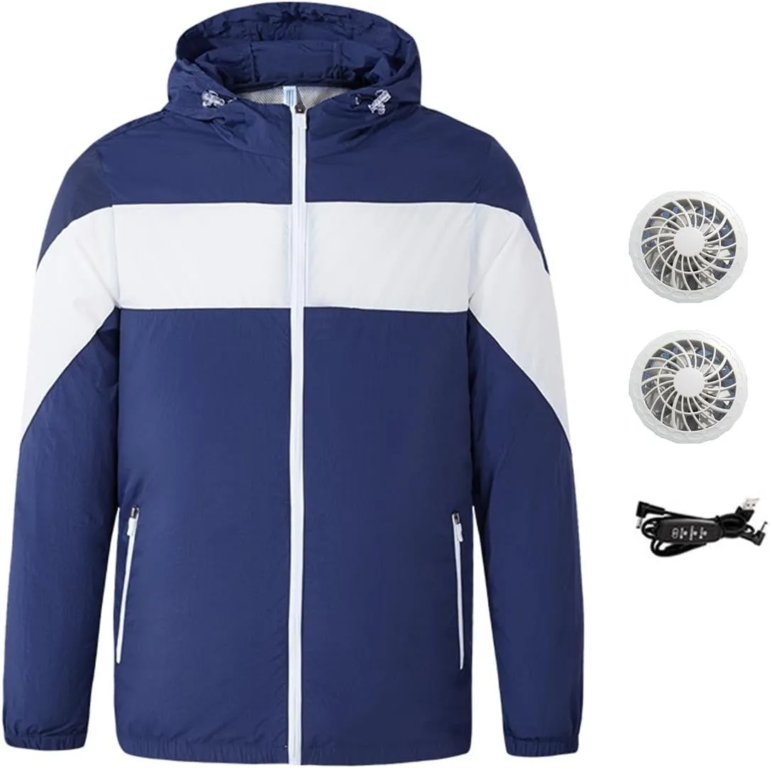 Summer Smart Fan Cooling Coat Outdoor Anti-UV Jacket Quick Cooling Breathable Top for Men Women Fishing Cycling