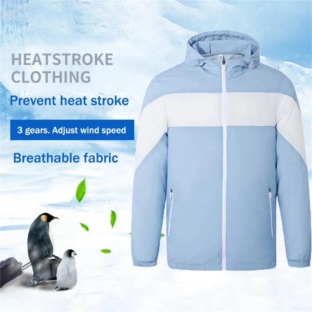 Summer Smart Fan Cooling Coat Outdoor Anti-UV Jacket Quick Cooling Breathable Top for Men Women Fishing Cycling