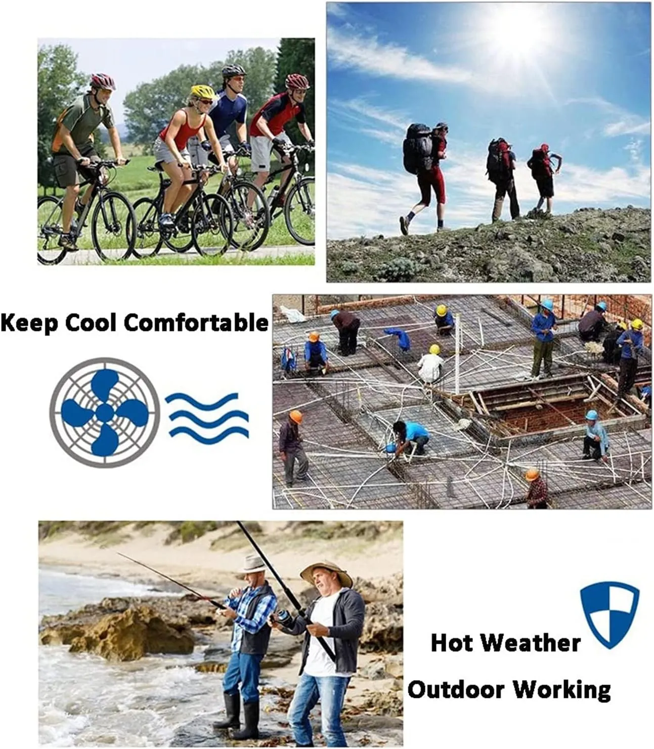 Summer Smart Fan Cooling Coat Outdoor Anti-UV Jacket Quick Cooling Breathable Top for Men Women Fishing Cycling