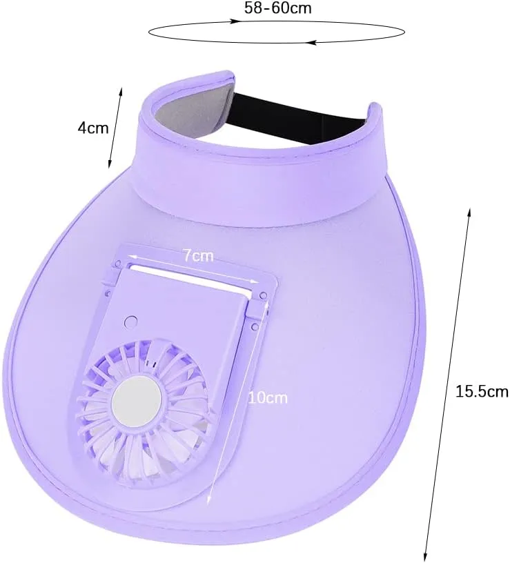 Sun Visor Hat with Fan Women Men Fan Visor Hat Wide Brim UPF50  Sun Protection Hat with USB Charging Beach Hat