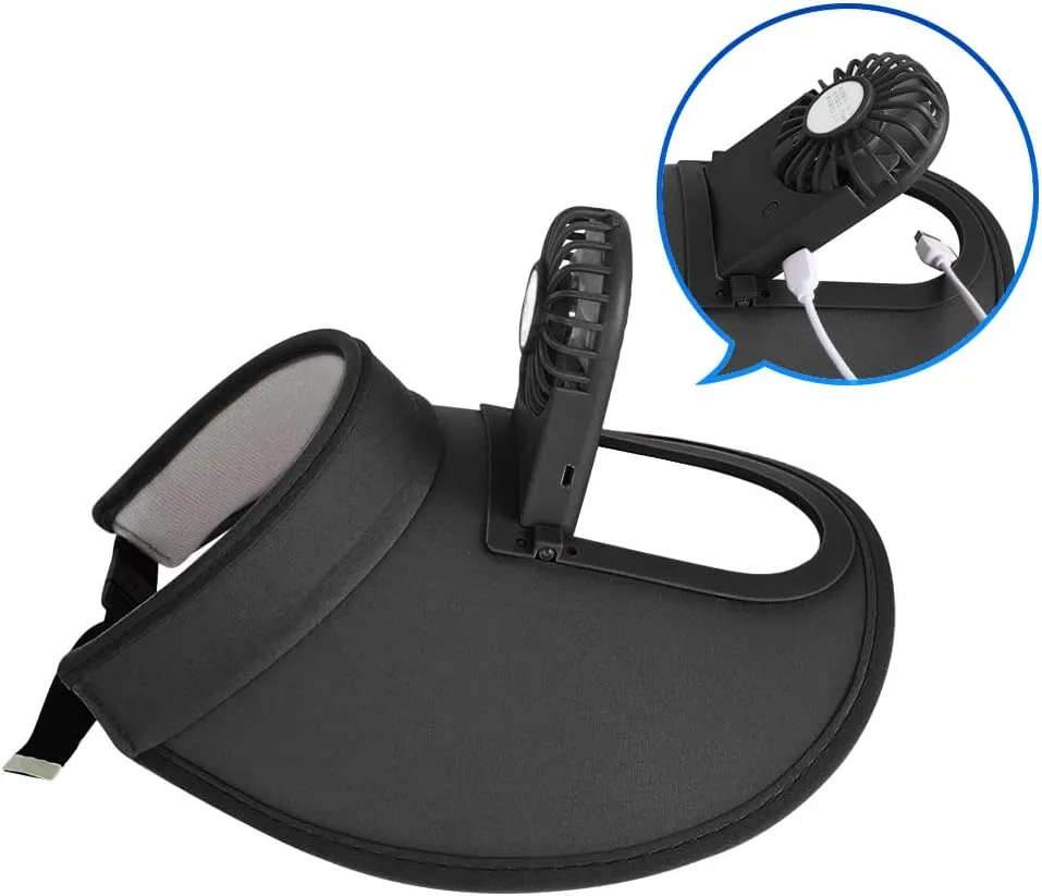 Sun Visor Hat with Fan Women Men Fan Visor Hat Wide Brim UPF50  Sun Protection Hat with USB Charging Beach Hat