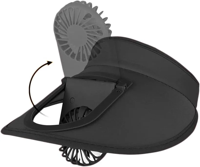 Sun Visor Hat with Fan Women Men Fan Visor Hat Wide Brim UPF50  Sun Protection Hat with USB Charging Beach Hat