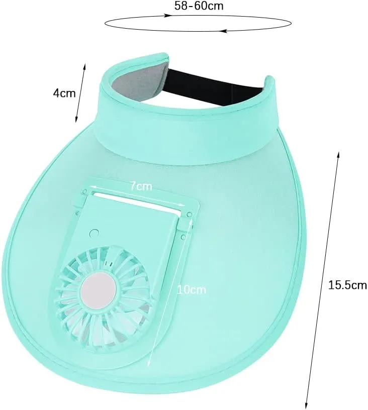 Sun Visor Hat with Fan Women Men Fan Visor Hat Wide Brim UPF50  Sun Protection Hat with USB Charging Beach Hat