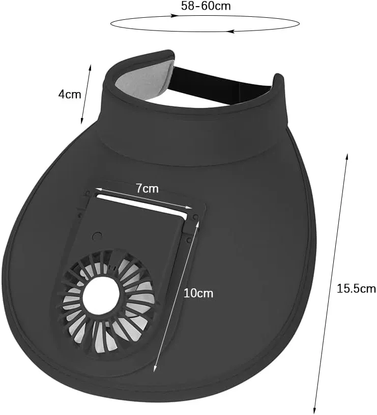 Sun Visor Hat with Fan Women Men Fan Visor Hat Wide Brim UPF50  Sun Protection Hat with USB Charging Beach Hat