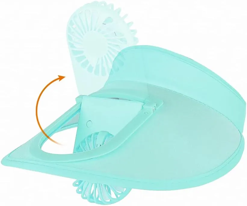 Sun Visor Hat with Fan Women Men Fan Visor Hat Wide Brim UPF50  Sun Protection Hat with USB Charging Beach Hat